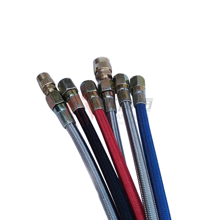 鐵氟龍管模溫機高溫油管不銹鋼編織軟管蒸汽防燙水管聚四氟乙烯管